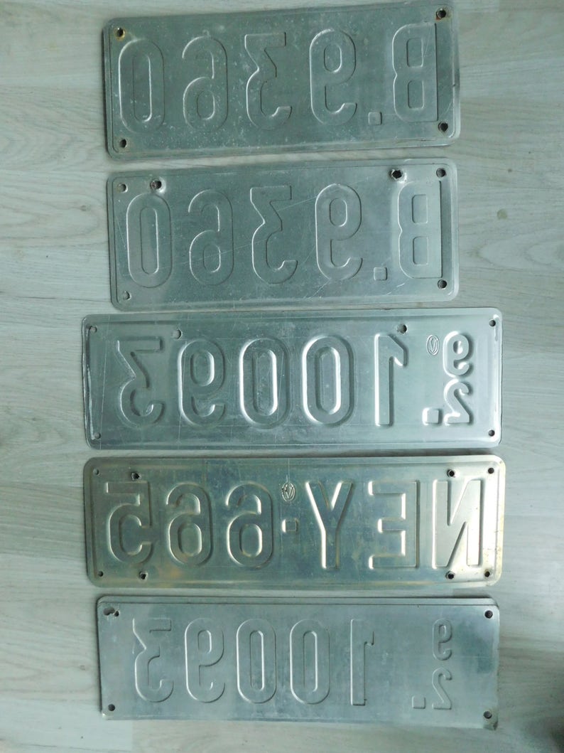 5 Vintage car number plates Matching car licence plates Etsy
