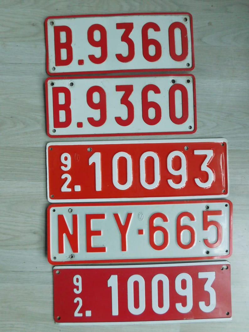 5 Vintage car number plates Matching car licence plates Etsy