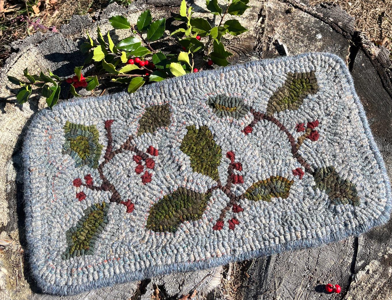 Winter Holly- Primitive Rug Hooking Pattern 8 X 15-1/2 Linen - Etsy