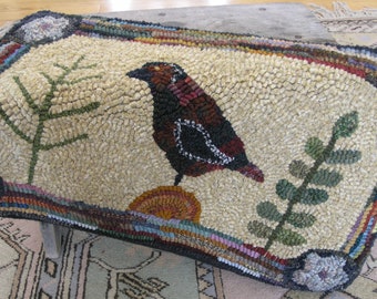 Noodle Bird- Primitive Rug Hooking Pattern (24 x 14)