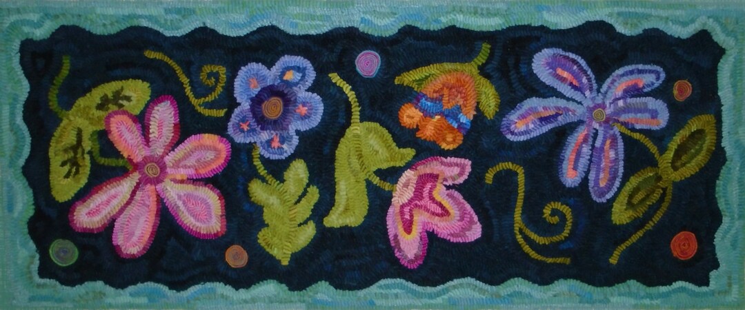 PATTERN for Rug Hooking Whimsy- Hand Drawn on Primitive Linen 15" X 38 ...