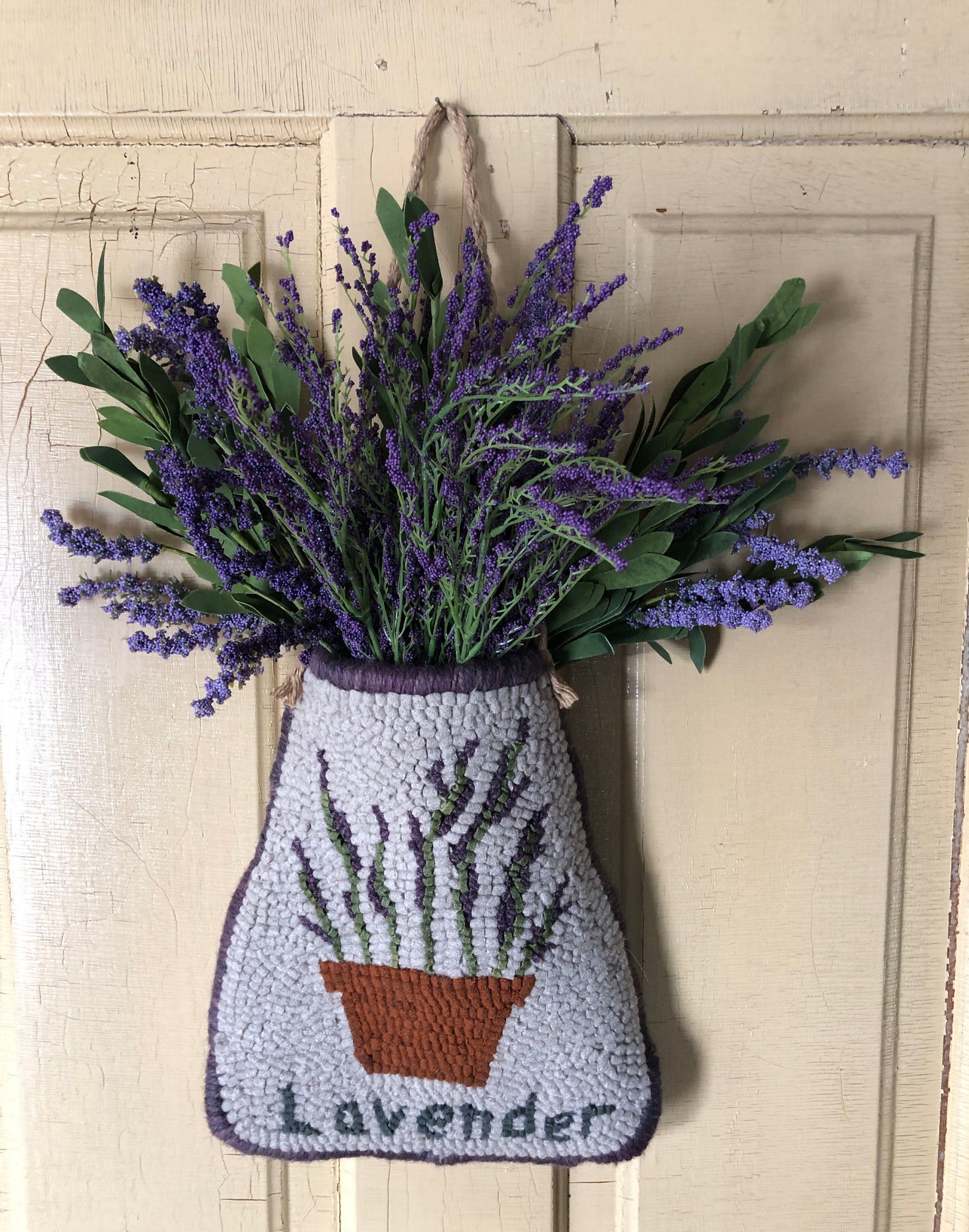 Lavender Bag Primitive Rug Hooking Pattern 9 X 10 Etsy