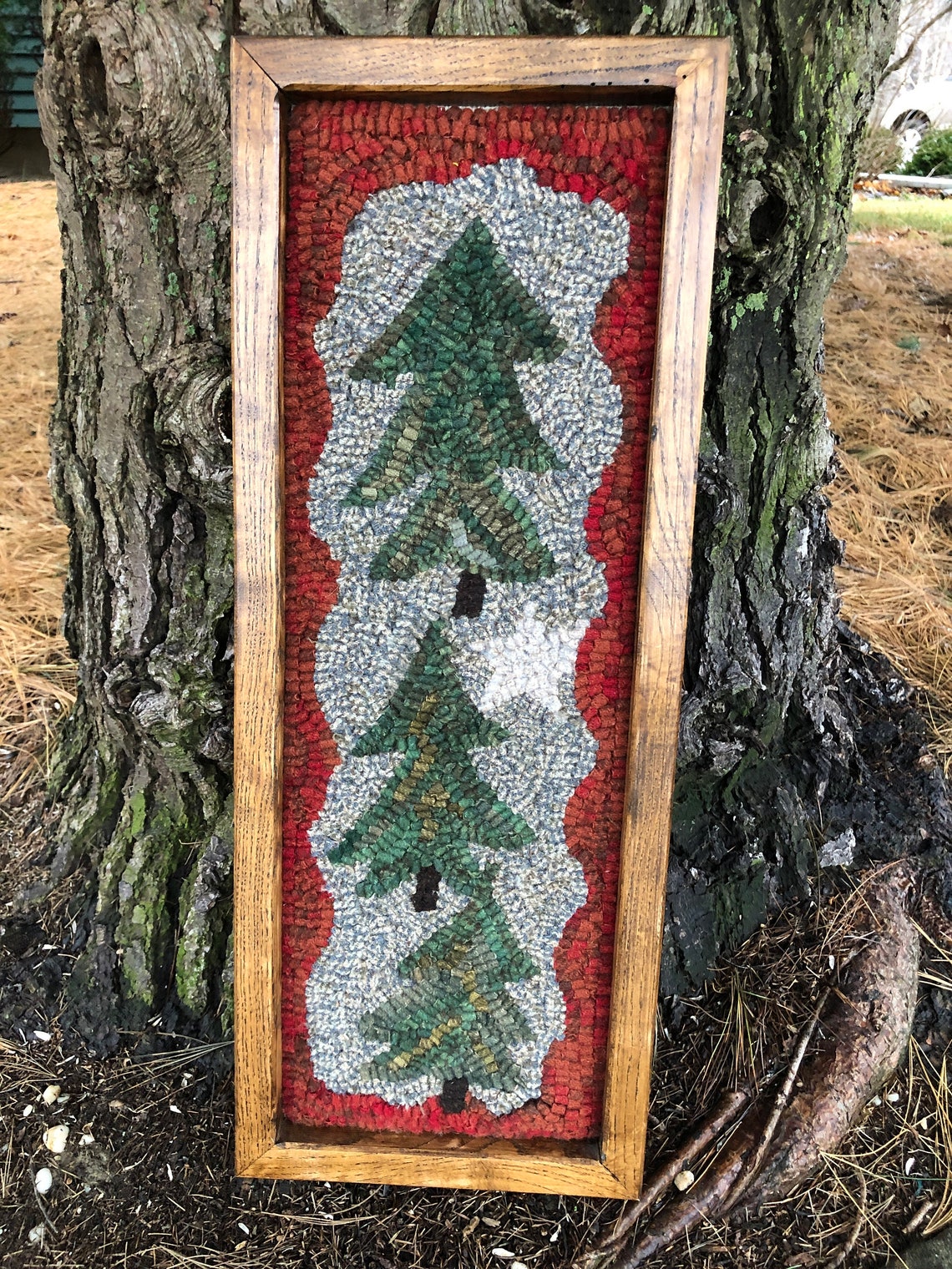 Primitive Rug Hooking Pattern winter Woods 6 1/2 X 20 Etsy