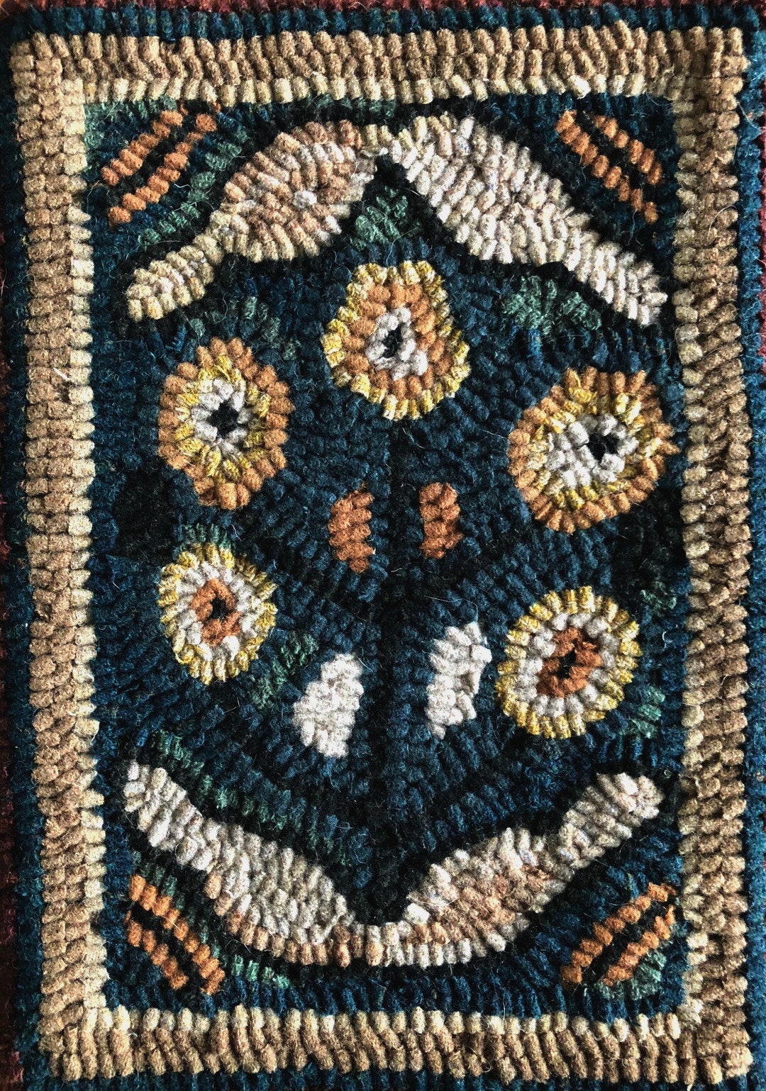 PATTERN for Rug Hooking Vintage Garden- Hand Drawn on Primitive Linen ...