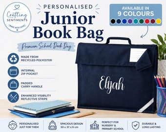 Personalised School Book Bag | Book Bag with Name | Kids School Bag | Custom Book Bag