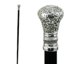 Functional, elegant walking stick for the elderly, customizable color, length, tip, handmade in Italy