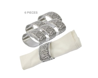 Liberty napkin ring set of 6 pieces, elegant oval pewter napkin ring, elegant Cavagnini napkin ring