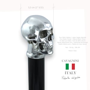 Walking stick, blue eyes skull handle, customizable color, length, tip, gift for ceremony
