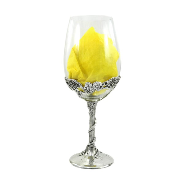 Bicchiere calice, regalo matrimonio, incidiamo le tue iniziali. Per vino bianco, bicchiere design Cavagnini