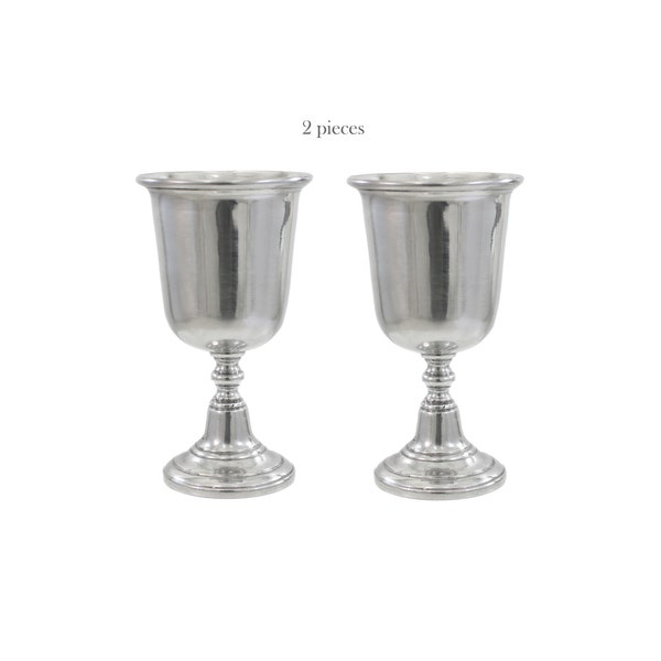 Elegant goblet in pewter, metal. A great gift for Christmas, Made in Italy by master Cavagnin Roberto. 8,80 oz