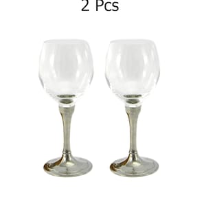 Glass goblet in pewter and personalized glass. Elegant and solid glass. Gift for Christmas