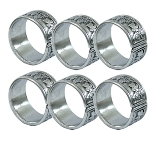 Runde Serviettenringe Set 6 Stück Zinn Serviettenring Traube rund eleganter Serviettenring