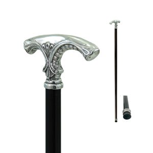 Walking sticks for men for women, natural beech wood and pewter, customizable with engraving, gift for ceremony