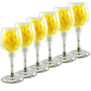 Set of 6 glasses for red wine glass and pewter. Goblets of great importance. To be used