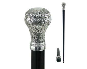 Eleganter Zinn-Spazierstock, Geschenk für Zeremonie, Freiheitsgriff, anpassbar mit Gravur, für Männer und Frauen