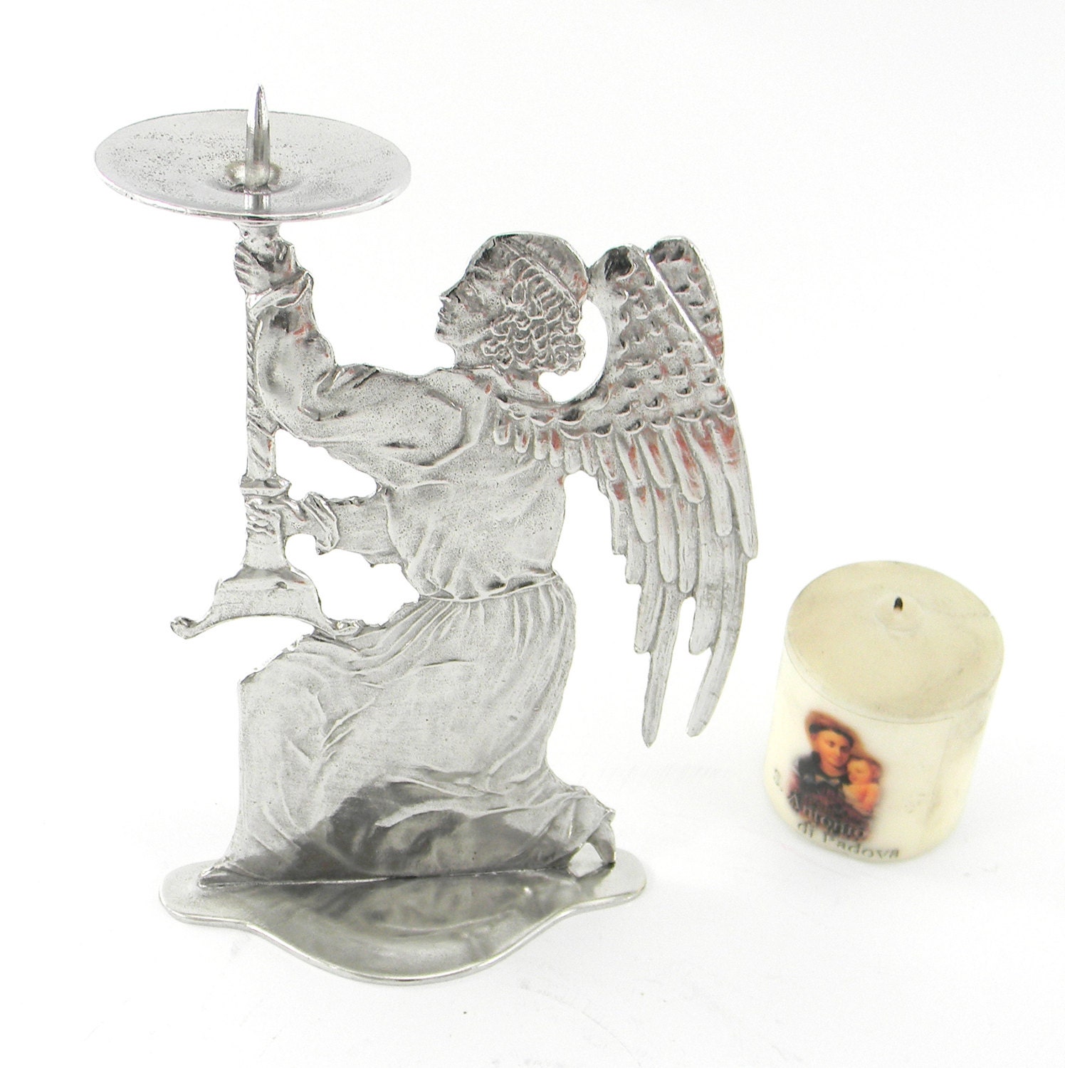Angel Candle Holder. Beautiful Pewter Candlesticks Etsy UK