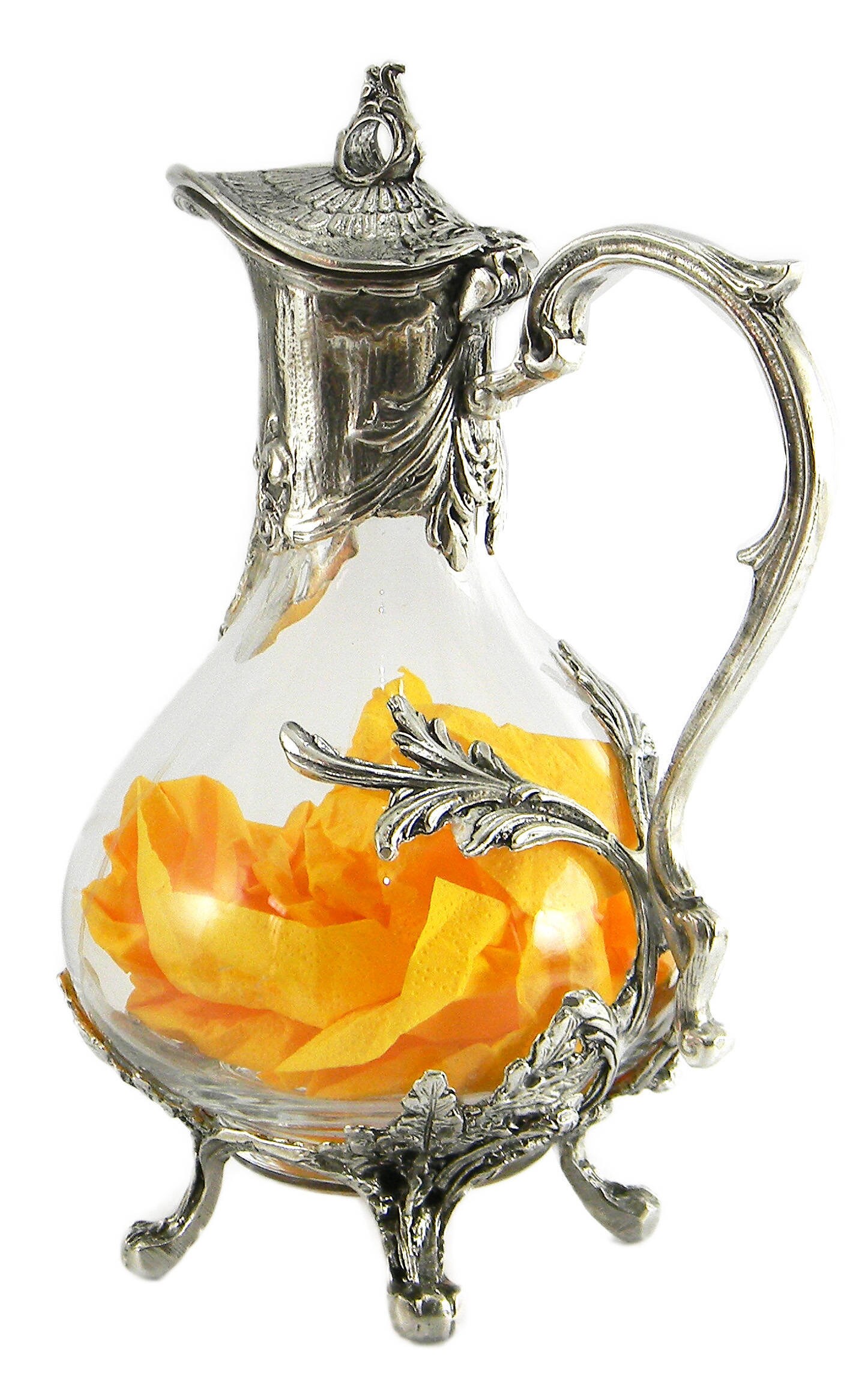 Beautiful Bottle Decanter jug pewter and glass. height 29 Etsy