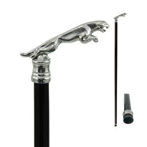 CAVAGNINI -Walking Stick Wooden Pewter Custom -Gift Gentlemens Jaguar -Elegant wood  Men And Woman HandMade Walking Canes in Italy
