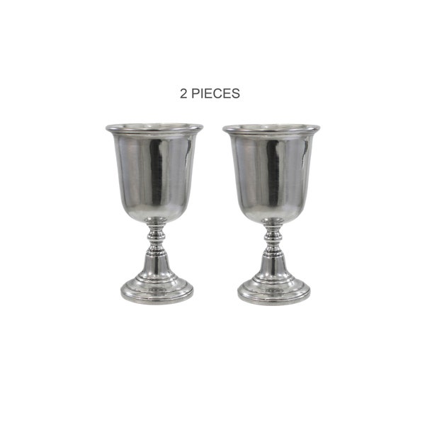 Set of 2 pewter goblets, elegant and classy. Capacity 150ml (5 oz) - made in Italy, Cavagnini
