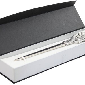 Cavagnini, Grandes, elegantes, cortadores de flores de acero inoxidable y peltre. Caja de regalo incluida. Regalo de Navidad para los hombres.