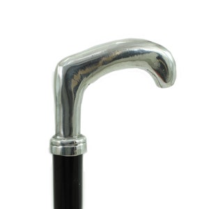 Pewter walking stick, liberty handle, customizable color, length, tip, handmade in Italy