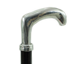 Pewter walking stick, liberty handle, customizable color, length, tip, handmade in Italy