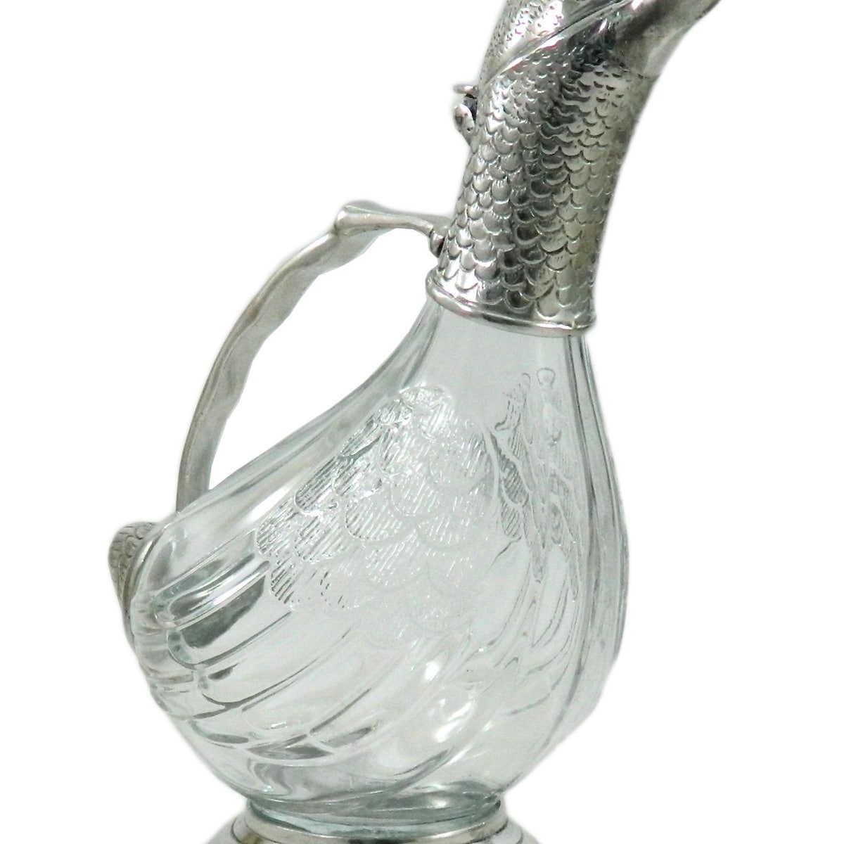 Wine Decanter Jug in Pewter and Glass. Height 29 Cm.per Wine - Etsy