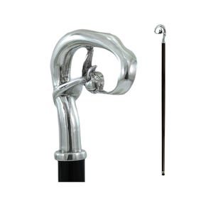 CAVAGNINI  -  Walking Cane wooden Pewter Elegant Ergonimic Handle  Men And Woman HandMade in Italy Walking Stick Liberty