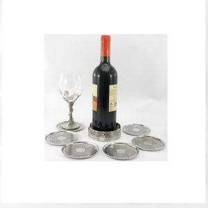 1 coaster, + 6 coasters in pewter. Christmas gift. handmade by Cavagnini