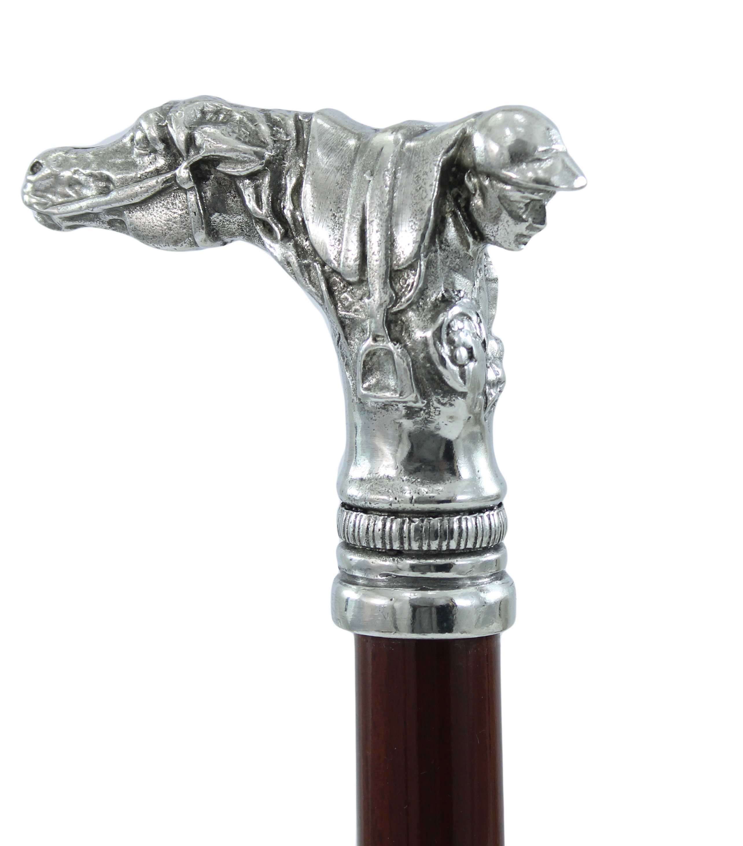 Elegant walking stick jockey with horse customizable with Etsy