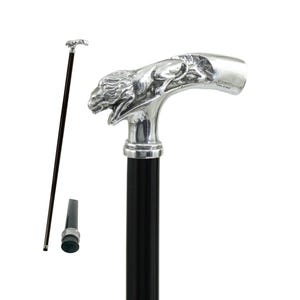 Bâton de marche personnalisable en couleur, longueur, pointe, poignée de bouton de lion, cadeau de Noël
