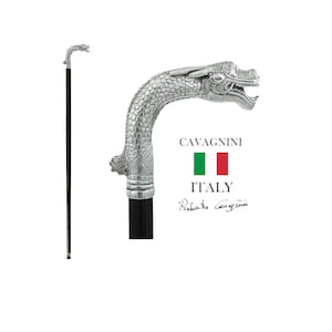 Walking stick, pewter dragon, customizable color, length, tip, Christmas gift