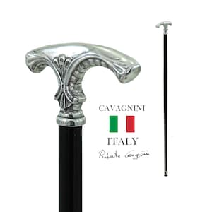 Pewter walking stick, solid and elegant, 2 ply handle, customizable with engraving, Christmas gift for grandparents