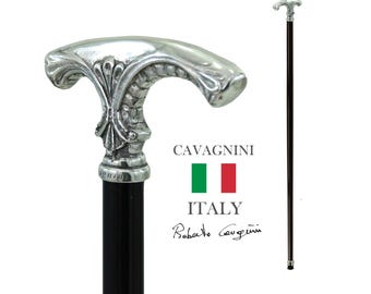 Pewter walking stick, solid and elegant, 2 ply handle, customizable with engraving, Christmas gift for grandparents
