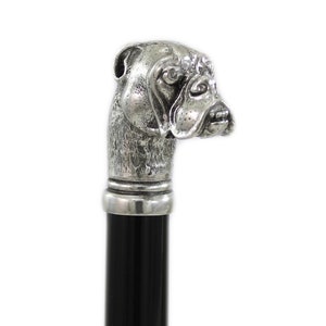 CAVAGNINI  -  Walking Cane wooden Pewter - Buldog - Elegant Ergonimic Handle  Men And Woman HandMade in Italy Elegant Ergonomic Italy