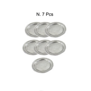 1 coaster, + 6 sous-verres en étain. cadeau de Noël. main par Cavagnini