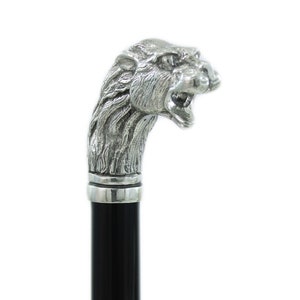 Walking stick for the elderly, lion handle, customizable with engraving, for men and women, Christmas gift