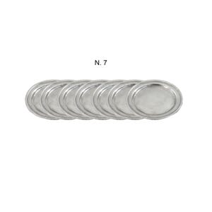6 glass coasters and 1 bottle coaster in pewter. Christmas gift. handmade by Cavagnini
