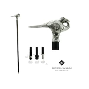Walking sticks for the elderly, gift for ceremony, swan handle, customizable with engraving, handmade in Italy