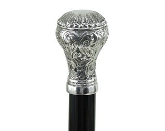 CAVAGNINI  -  Walking Stick Wooden Pewter -  Elegant Ergonimic Handle  Men And Woman HandMade in Italy Custom Canes Ceremony Elegant