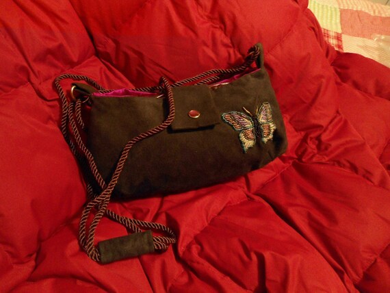 Vintage Handbag Purse LOT OF 2 Soft Velour & Sat