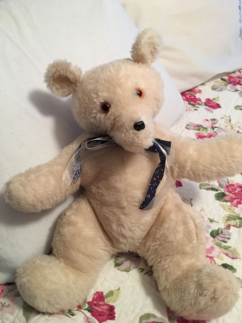 Vintage 20 Inch Teddy Bear Vanilla Old Time Restored Bear No | Etsy