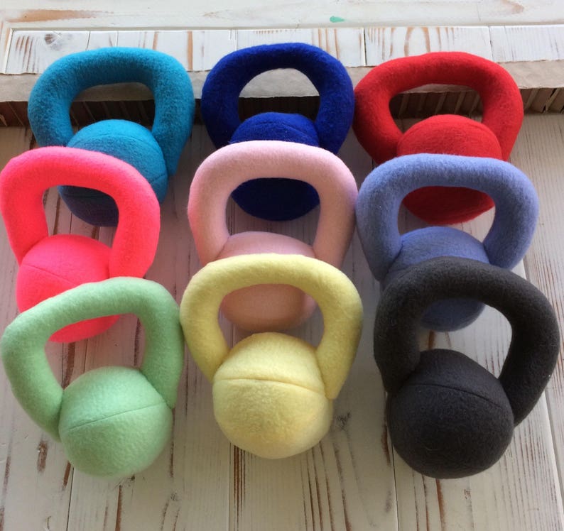 Stuffed Kettlebell Rattle Grey | Etsy