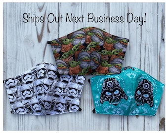 Face Mask 2 layer 100% Cotton. Star Wars, Ready to ship!