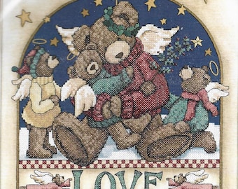 Dimensions ANGEL BEAR LOVE, Cross Stitch Kit, Sealed, 2005,rare