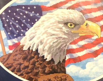 Dimensions No Count Cross Stitch Kit, FREEDOM EAGLE, Sealed, Mpn 39018 New, 2000