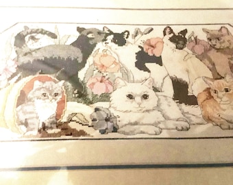 Dimensions/From the Heart, PURRFECT GARDEN, Cross Stitch Kit, Sealed, 53522