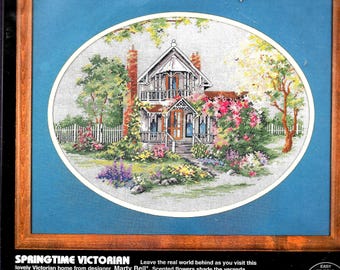 Dimensions Springtime Victorian, Counted Cross Stitch, Sealed 1994, Marty Bell