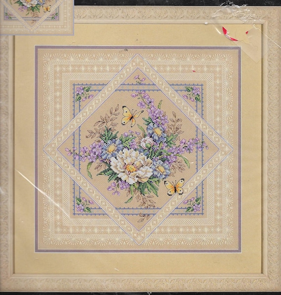 Dimensions FLOWERS AND LACE Counted Cross Stitch Kit, Mpn