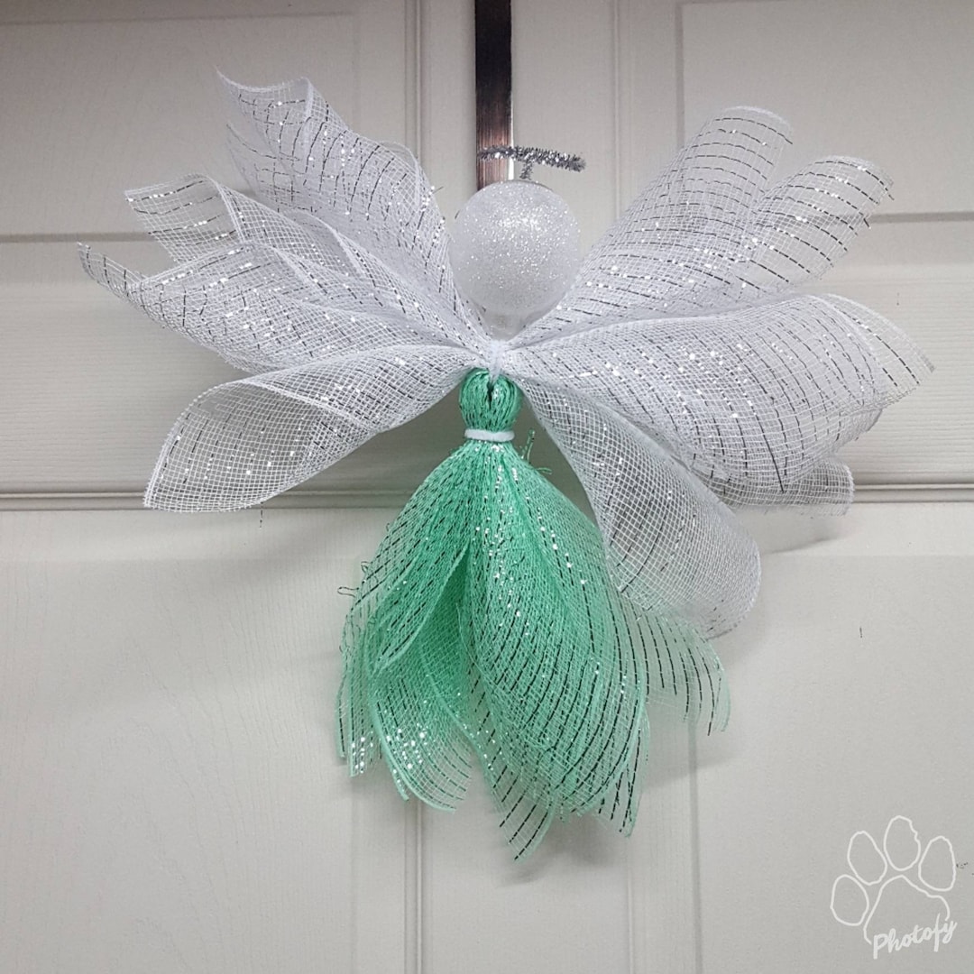 Mint Mesh Angel Angel Door Hanger Christmas Angel Angel Etsy
